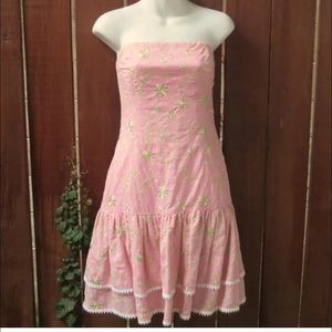 💗YK2 cottagecore Lily Pulitzer Fairy Easter Prairie Dress / green embroidery ✨